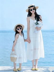 sachin and babi light blue dress Black Maxi V-neck Beach Mother Daughter Matching Formal Dress MGD028