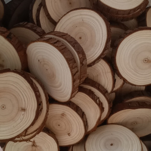 Copeaux de bois ronds en sapin, anneau annuel bricolage bloc de bois décoratif petits copeaux de bois ronds faits à la main matériel peinture copeaux de bûches - Product Image 6