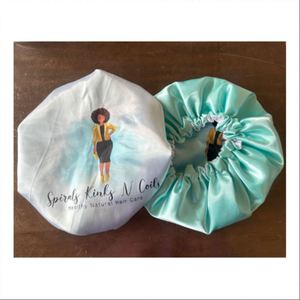 Bonnet de nuit en satin à faible MOQ, couleurs variées, avec large bande élastique, pour femmes aux cheveux bouclés, avec logo personnalisé - Product Image 1