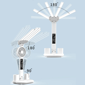 Lámpara de Mesa LED al por Mayor, Doble Cabezal, Multifunción, Plegable, Táctil, con Calendario, Reloj, USB, para Escritorio, Dormitorio, Mesita de Noche, Lectura - Product Image 2
