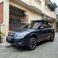 Tenda Samping Mobil 2.5x3m dengan Casing Aluminium Hitam untuk Truk Pikap SUV 4x4, Kain Berlapis UV 420D dengan LED dan 2 Tiang Penyangga
