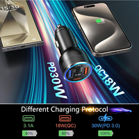 Chargeur de voiture rapide personnalisable en gros PD 65W QC3.0, 2 USB, 2 Type C, adaptateur d'alimentation multi-chargeur pour appareil photo