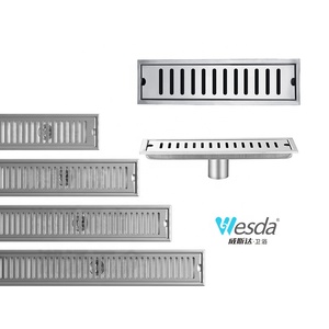 Wesda bán buôn phòng tắm khách sạn hồ bơi có thể tháo rời thép không gỉ hình chữ nhật dài cống sàn lọc tuyến tính vòi hoa sen xả - Product Image 1