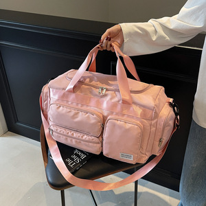 Large-Capacity Unisex Foldable Solid Color Duffle Bag Short-Distance Travel Fashionable Polyester Carry-On <b>Luggage</b> Zipper - Product Image 2