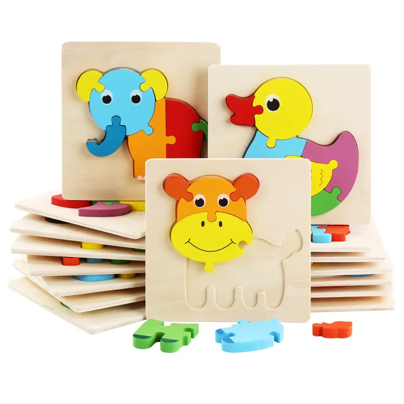 CPC 2022 hot selling wooden jigsaw puzzle montessori baby animal peg puzzle educational toys for kids early learning