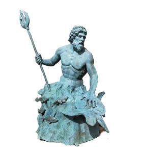 Décoration de jardin Mythologie grecque Dieu de la mer Bronze Poseidon Statue Sculpture - Product Image 1