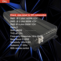Araba Stereo amplifikatör RMS 1800W 1D güçlü bas Subwoofer AMP tepe 3600W Max 1ohm sınıf D araba amplifikatör monoblok