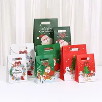 2025 nouveau cadeau de noël bonbons emballage père noël conception flip-top recyclable papier couché sac fourre-tout impression offset pour bougie