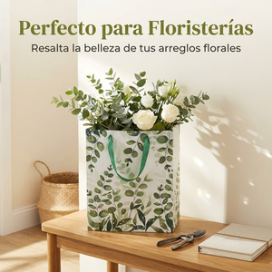 Bolsa de Papel con Estampado de Eucalipto Personalizable, Bolsa de Regalo Ideal para Floristerías - Product Image 2