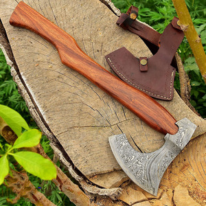 Damascus Steel Tactical Style <b>Axe</b> Hand Forged Wooden <b>Handle</b> Custom Packaging OEM Factory Direct Supply Custom Damascus <b>Axes</b> - Product Image 5