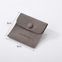 Pochettes d'emballage de luxe en microfibre suédée pour bijoux, avec insert pour carte à bijoux, enveloppe pour boucles d'oreilles et colliers