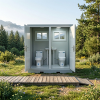 Cabine de toilettes modulaire moderne à deux postes pour extérieur, en kit, pour parcs et camping