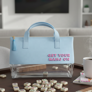 Borsa Mahjong Grande Capacità in PVC Trasparente, Borsa Cosmetica Impermeabile da Viaggio, Organizer Toilette da <span class=keywords><strong>Donna</strong></span> con Nappa e Manico - Product Image 4