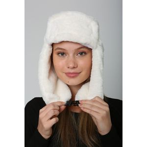 Orejeras de Piel Sintética Blanca para Invierno - Accesorio Cálido para Clima Frío Bere1127 - color crudo - Product Image 5