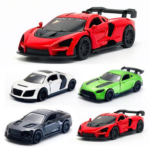 4 styles, modèle de voiture de course en métal et plastique à l'échelle 1/43, à tirer en arrière, avec <span class=keywords><strong>portes</strong></span> ouvrables, voiture de sport en métal moulé sous pression avec roues mobiles pour enfants - Product Image 1