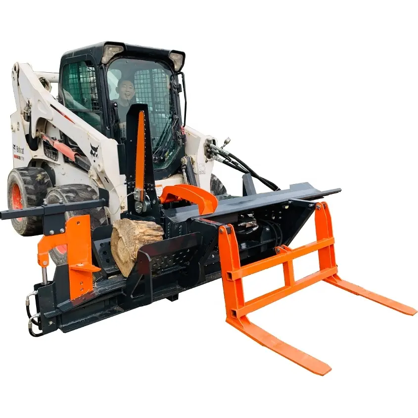 RIMA 400mm hydraulic Firewood Processor 30t Skid Steer Wood Cutting Machine hydraulic Log Splitter