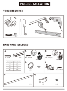 Cửa tủ trượt hai cánh kính cường lực mờ 3 lớp, kích thước 72x80 inch, kèm bộ dụng cụ lắp đặt - Product Image 6