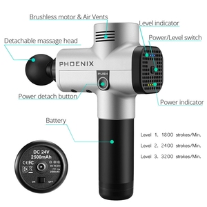 Masajeador Corporal Eléctrico Inalámbrico <span class=keywords><strong>Phoenix</strong></span> A2 para Tejido Profundo, Equipo Deportivo <span class=keywords><strong>de</strong></span> Vibración, <span class=keywords><strong>Pistola</strong></span> <span class=keywords><strong>de</strong></span> Masaje Muscular <span class=keywords><strong>de</strong></span> Percusión - Product Image 2