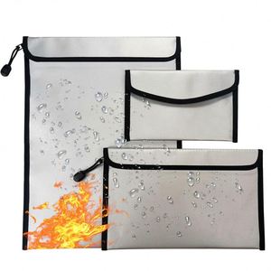 High Temperature Resistant Storage Organizer Silicon Coated Fireproof Documents Safety Bags <b>Fire</b> Waterproof File Bag With Zipper - Product Image 1