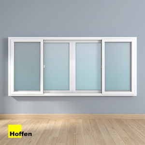 Ventana Corredera Doble de PVC HOFFEN PRO Blanca 240x110cm con Mosquitera de Fibra de Vidrio Resistente al Viento para Sótano y Uso Exterior - Product Image 3