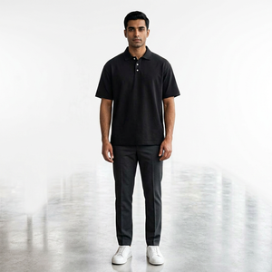 Chemises pour hommes en coton tricoté 100% de haute qualité, imprimées, couleur unie, avec poche, anti-plis, manches courtes, décontractées - Product Image 1