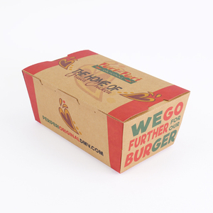 Kemasan Makanan Cepat Saji Ramah Lingkungan yang Dapat Didaur Ulang, Kotak <span class=keywords><strong>Burger</strong></span> Take Away dengan Laminasi Matt, Struktur Kuat, Warna Sesuai Pesanan untuk Sushi dan Kentang Goreng - Product Image 1