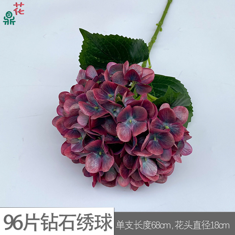 ดอกไฮเดรนเยียเพชร 96 ชิ้น GFG สีแดงเข้ม