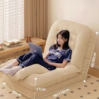 Fauteuil inclinable moderne à double usage, pliable, hauteur réglable, design modulaire, revêtement en tissu rembourré de coton pour se détendre et dormir