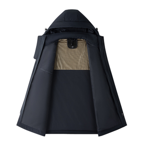 Veste d'affaires mi-longue à capuche <span class=keywords><strong>pour</strong></span> <span class=keywords><strong>homme</strong></span>, <span class=keywords><strong>en</strong></span> duvet, grande taille, confort toute la journée, anti-rétrécissement, anti-plis, séchage rapide - Product Image 4