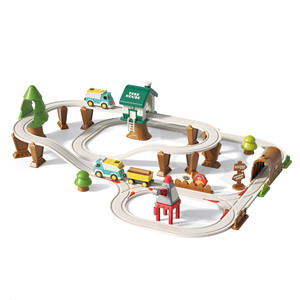 2025 enfants Offre Spéciale bricolage assemblage 62 pièces piste voiture aventure jouets éducatifs arbre électrique musique <span class=keywords><strong>Rail</strong></span> voiture jouets - Product Image 1