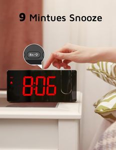 Reloj <span class=keywords><strong>Despertador</strong></span> Digital con 3 Niveles de Brillo, Pantalla LED Clara, Cargador USB, Volumen <span class=keywords><strong>Progresivo</strong></span>, Función de Repetición de 9 Minutos, Formato 12/24H - Product Image 6