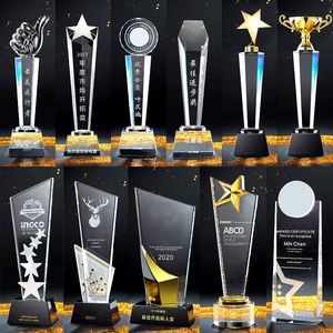 Honor Of Crystal Venta al por mayor Exalted Custom Star Shape Crystal Award Crystal Glass Award Trophy para eventos deportivos - Product Image 2