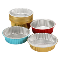 Bol en aluminium rouge de 2000 ml, épaissi, résistant à la chaleur, jetable, recyclable, pour barbecue, restauration, plats à emporter, avec couvercle en plastique
