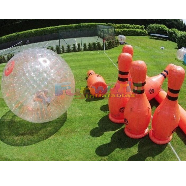 Wholesale Giant Inflatable Bowling Pins and Zorb Ball Bouncing Human Hamster Walk Zorb Inflatable Castle Product
