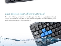 Apedra Office-teclado básico normal con cable, 104 teclas, cable USB, teclado de ordenador