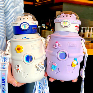 <strong>Children's</strong> Thermos Cup with Straw 316 Stainless Steel Cute Water <strong>Bottle</strong> Kids Water <strong>Bottle</strong> - Product Image 3