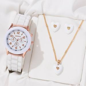 Vente en Gros Hommes Femmes Mode Couple Montre avec Bracelets Collier Montre Classique Ensemble - Product Image 4