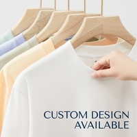 T-shirt unisexe personnalisé 100 % coton, coupe ample, grammage lourd 220-350 g, écologique, respirant, avec impression de logo sur le devant