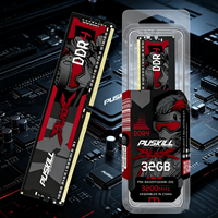 Módulo de Memoria RAM DDR4 para Ordenador de Escritorio PUSKILL, Diseño Negro y Rojo, Alto Rendimiento para Juegos, Actualización de Ordenador, 8GB 16GB 32GB 2666MHz 3200MHz