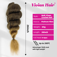 Yiwu Vivian 18 et 26 Pouces Cheveux Tressés Vixen Crochet d'Apparence Naturelle, Paquets Kinky Vixen Crochet, Cheveux Naturels Type Cheveux Afro Humains
