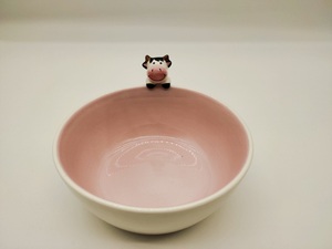 Cuenco <span class=keywords><strong>de</strong></span> cerámica Porky Pig pintado a mano personalizado, estilo bohemio Oriental ecológico para el hogar, cocina, ensaladera <span class=keywords><strong>de</strong></span> Año Nuevo - Product Image 2