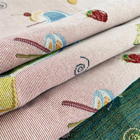 Tissu d'ameublement en tapisserie rose sur fond noir au mètre, velours teint en fil, respirant, textile de maison, jacquard coton/polyester