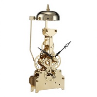 Horloge en métal et cristal de luxe Art Déco avec mouvement à quartz, cadran rond rétro à chiffres romains