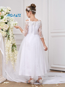 Vestido <span class=keywords><strong>de</strong></span> niña <span class=keywords><strong>de</strong></span> las flores MQATZ con bordado <span class=keywords><strong>de</strong></span> encaje en las mangas, vestido <span class=keywords><strong>de</strong></span> fiesta, <span class=keywords><strong>ropa</strong></span> infantil, vestido <span class=keywords><strong>de</strong></span> noche para boda, ALP-0083 - Product Image 3