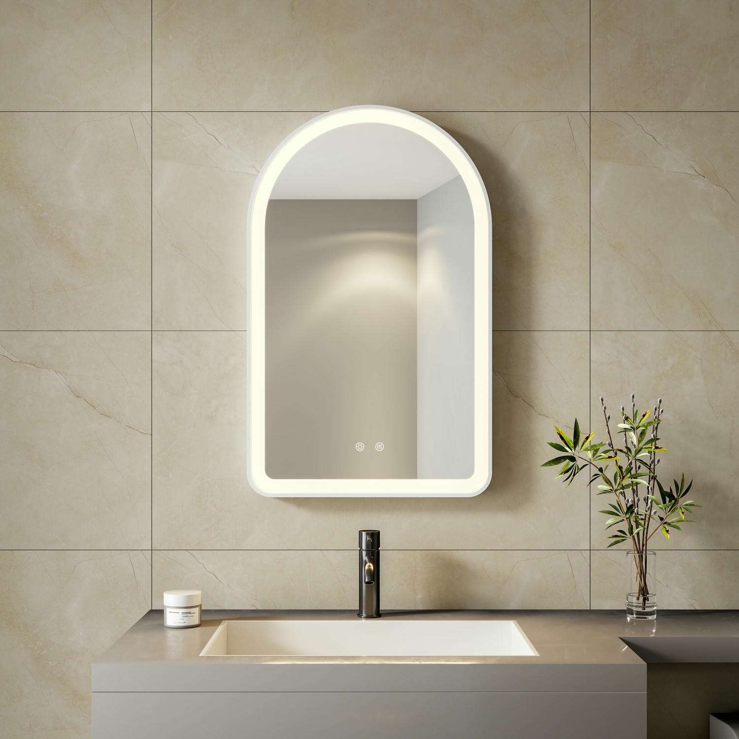 Miroir de salle de bain à LED arqué DP343-X