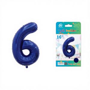 Globo de Aluminio Azul Número 6 de 16 Pulgadas, 240 Piezas/Caja, Modelo 75204A para Decoración de Fiestas - Product Image 1