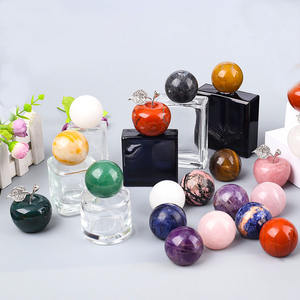 SAIDKOCC 랜덤 4-5.5cm 아트 데코 조각 정물화 대리석 유리 핑크 크리스탈 보석 향수 병 뚜껑 홈 데코 - Product Image 3
