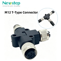 Adaptateur M12 T-Splitter 1 mâle vers 2 femelles, connecteur 5 broches, interface A-Code, étanche IP67, adaptateur circulaire industriel en forme de T