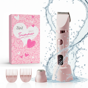 Rasoir électrique rechargeable <span class=keywords><strong>2</strong></span> en 1 à double fonction avec base de rangement, appareil portable d'épilation pour <span class=keywords><strong>femme</strong></span> - Product Image 1