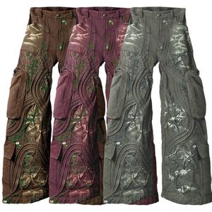 Pantalones Vaqueros de Estilo Vintage Personalizados para Hombre, Transpirables, de Algodón Elástico, con Etiqueta de Fábrica, Ropa de Moda con Lavado Claro y Bordado - Product Image 1